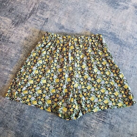 ASOS DESIGN Flippy Short with Drawcord in Ditsy Floral Blue Yellow US Size 4 - Picture 3 of 9